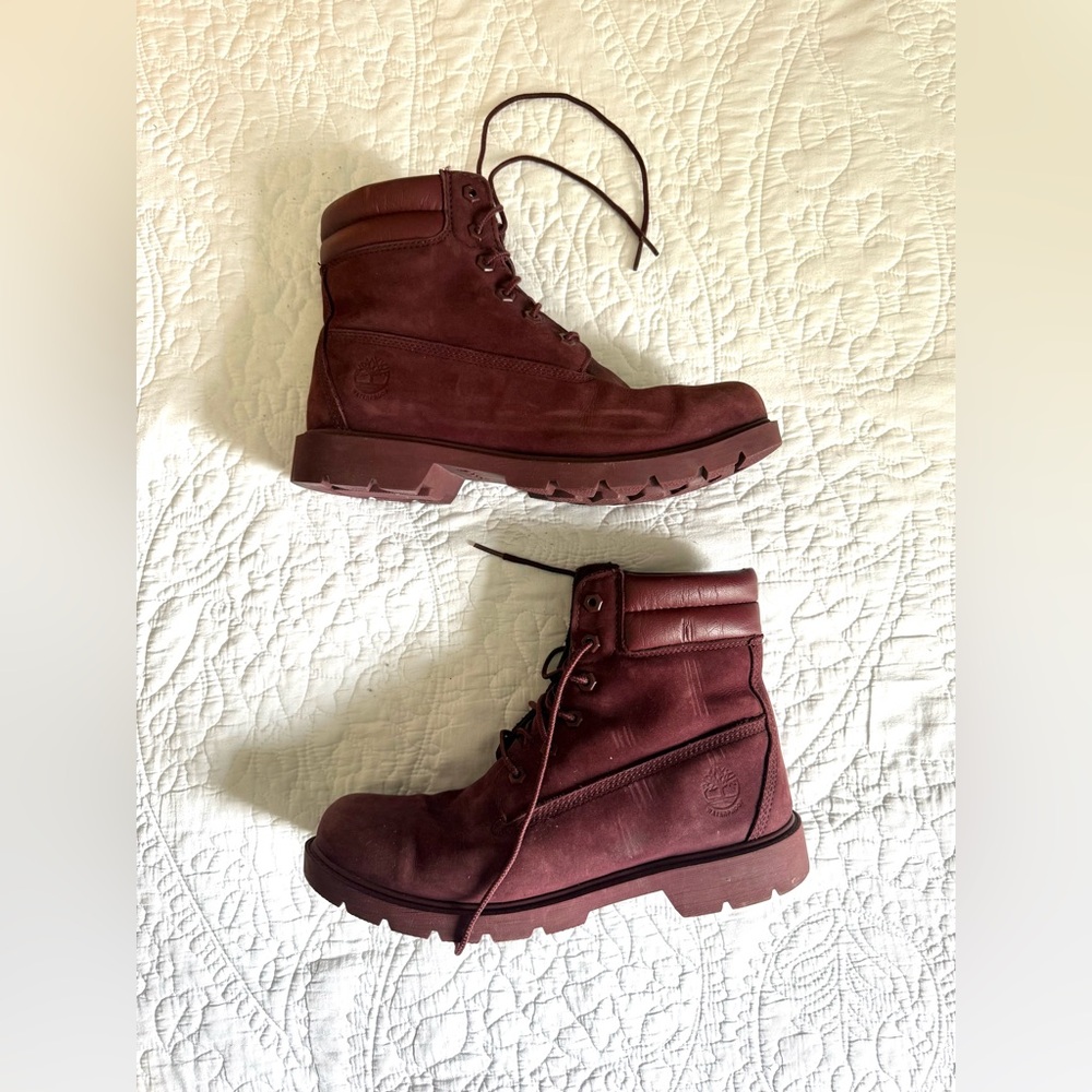 Timberland Women’s Wine/Burgundy Lace-Up Work Boots